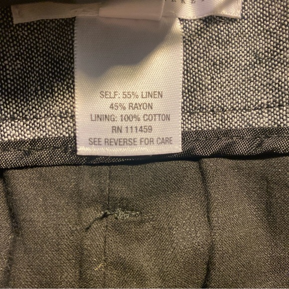 White House Black Market Flat Front Bermuda Linen Blend Shorts Sz 8 Ribbon Belt - Picture 5 of 7